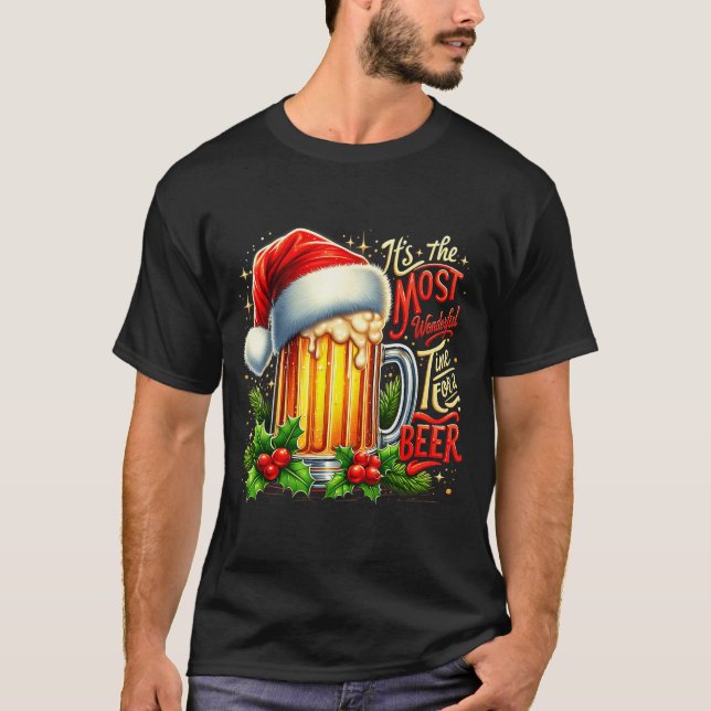 Funny Drinking Christmas Santa Beer Lovers Trend N T-Shirt (Vorderseite)