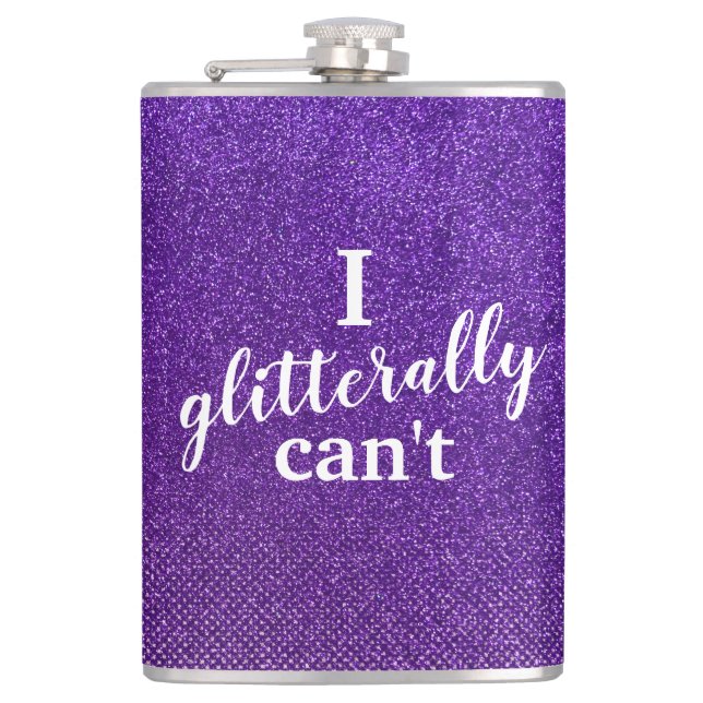 Funny Drinking Quotes Glitzer Sparkle Glam Stilvol Flachmann (Vorderseite)