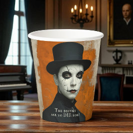 Funny Drinks to Die For Gothic Halloween Pappbecher
