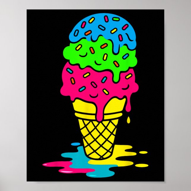 Funny Drip Bruh Ckto School Drip Ice+cream For Boy Poster (Vorne)