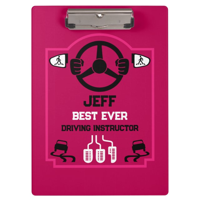 Funny Driving Instructor Gift Klemmbrett (Vorderseite)