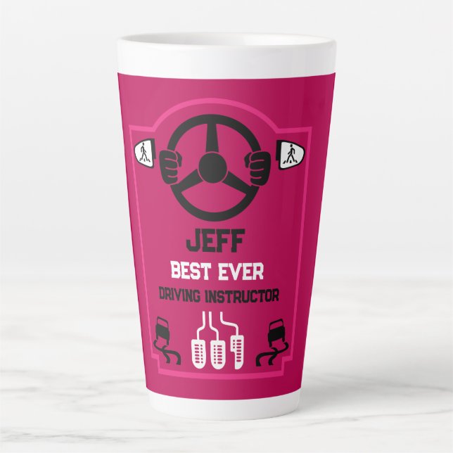 Funny Driving Instructor Gift Milchtasse (Vorderseite)