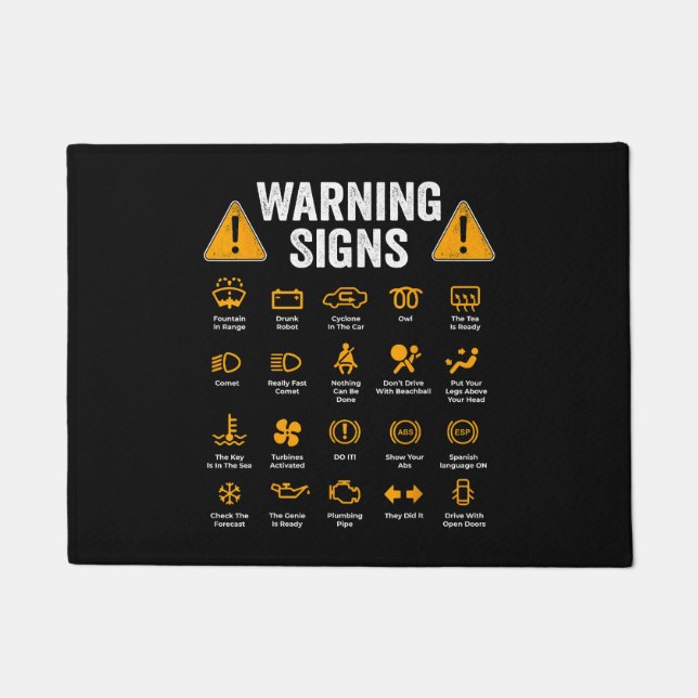 Funny Driving Warning Signs 101 Auto Mechanic Gift Fußmatte (Vorderseite)