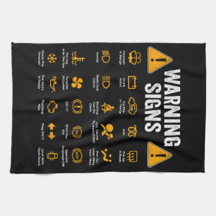 Funny Driving Warning Signs 101 Auto Mechanic Gift Geschirrtuch