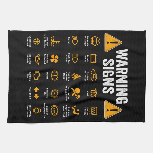 Funny Driving Warning Signs 101 Auto Mechanic Gift Geschirrtuch (Horizontal)