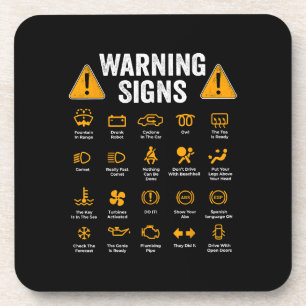 Funny Driving Warning Signs 101 Auto Mechanic Gift Getränkeuntersetzer