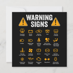 Funny Driving Warning Signs 101 Auto Mechanic Gift Save The Date