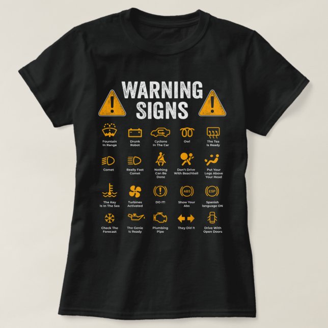 Funny Driving Warning Signs 101 Auto Mechanic Gift T-Shirt (Design vorne)