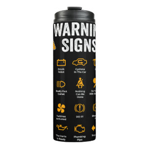 Funny Driving Warning Signs 101 Auto Mechanic Gift Thermosbecher