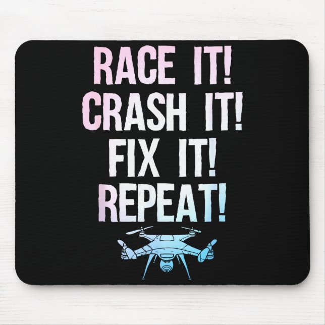 Funny Drone Art For Men Women Boys Drone Racing Dr Mousepad (Vorne)