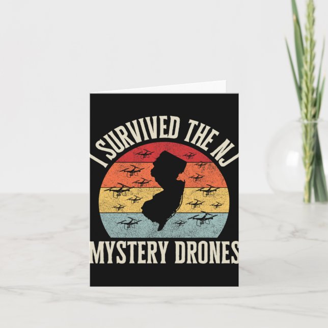 Funny Drone Lover I Survived The New Jersey Myster Karte (Vorderseite)