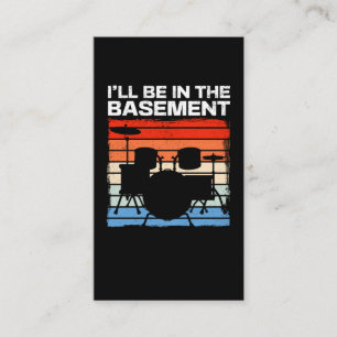 Funny Drum Set Retro Drummer Visitenkarte