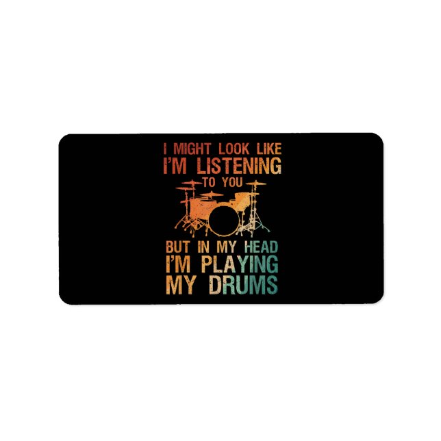 Funny Drummer Art for Men Drum Player Percus Adressaufkleber (Vorne)
