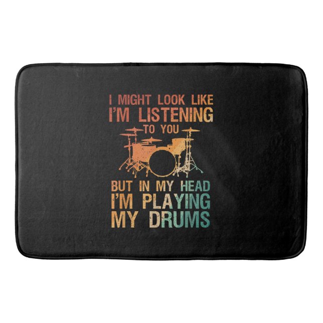 Funny Drummer Art for Men Drum Player Percus Badematte (Vorderseite)