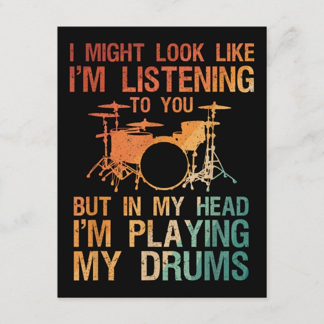 Funny Drummer Art for Men Drum Player Percus Begleitkarte (Vorderseite)