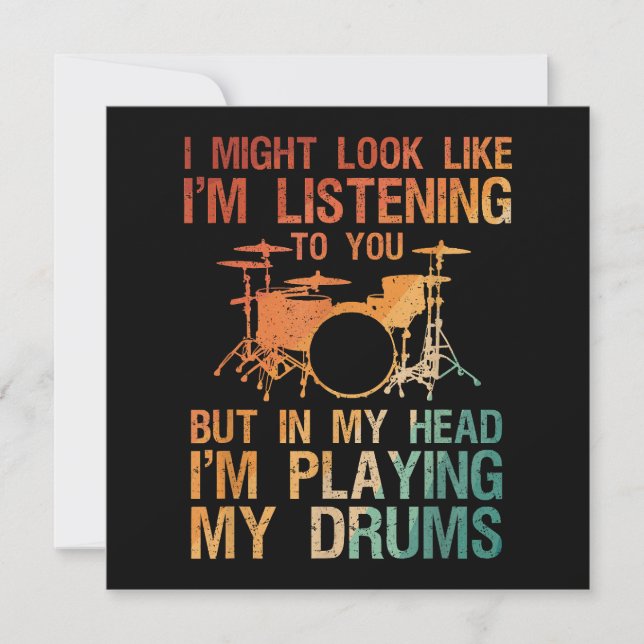 Funny Drummer Art for Men Drum Player Percus Einladung (Vorderseite)