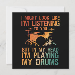 Funny Drummer Art for Men Drum Player Percus Einladung