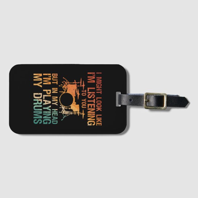 Funny Drummer Art for Men Drum Player Percus Gepäckanhänger (Vorderseite (Horizontal))