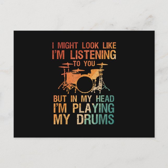 Funny Drummer Art for Men Drum Player Percus Postkarte (Vorderseite)