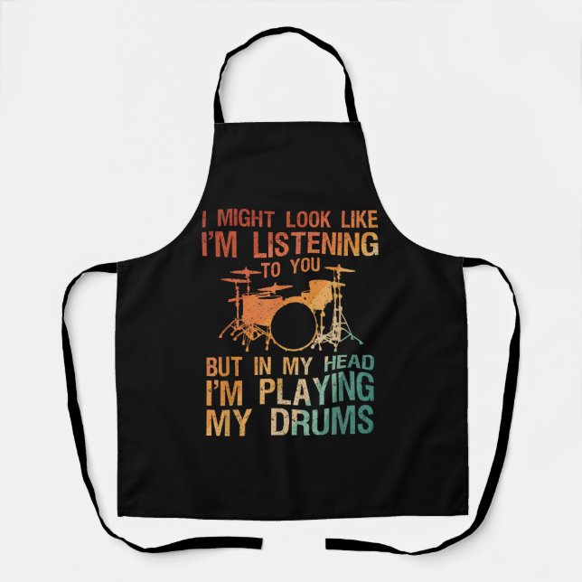 Funny Drummer Art for Men Drum Player Percus Schürze (Vorderseite)