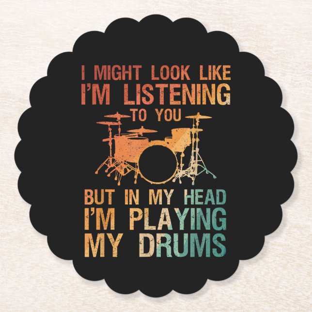 Funny Drummer Art for Men Drum Player Percus Untersetzer (Vorderseite)