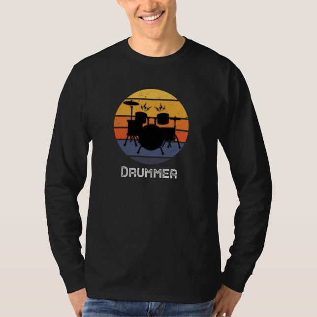 Funny Drummer Art for Men Drum Set Drumming T-Shirt (Vorderseite)