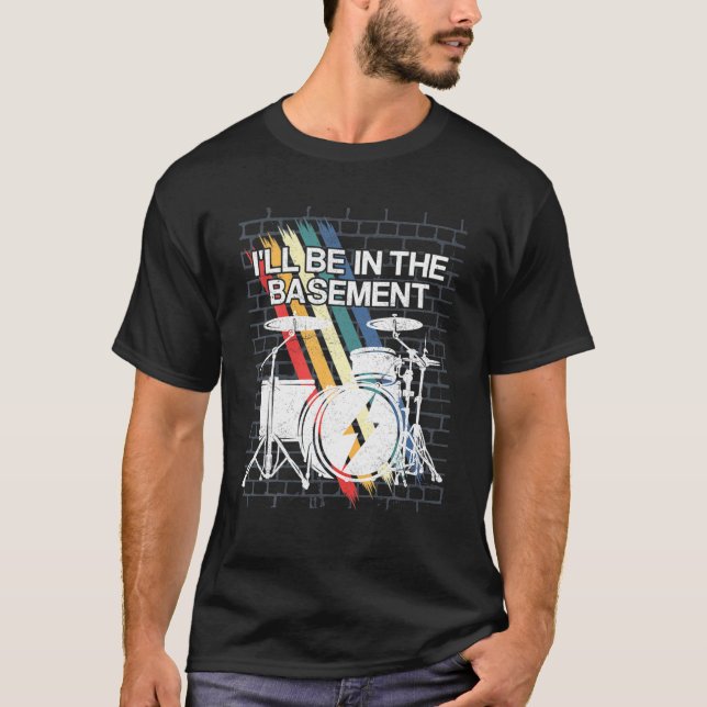 Funny Drummer Art for Men Drum Set Drumming T-Shirt (Vorderseite)