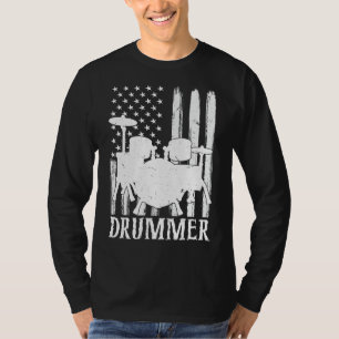 Funny Drummer Art for Men Drum Set Drumming T-Shirt