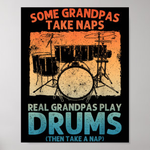 Funny Drummer Art für Großvater Männer Drumline Dr Poster