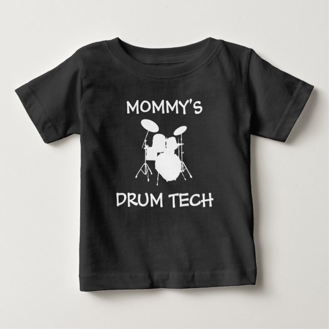 Funny Drummer Baby Daddy's Drum Tech Rock & Roll B Baby T-shirt (Vorderseite)