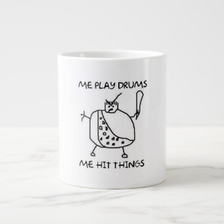 Funny Drummer Caveman Me Hit Sachen Kaffeemüll Jumbo-Tasse