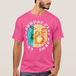 Funny Drummer Cool Grandpas Spielen Trommeln Retro T-Shirt