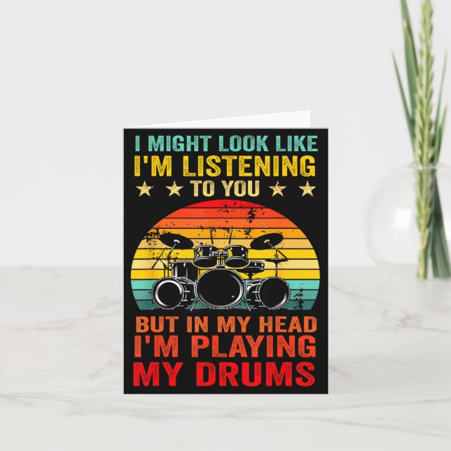 Funny Drummer Men Women Drumline Drumming Musical  Karte (Vorderseite)