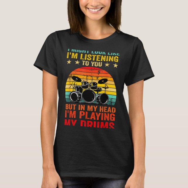 Funny Drummer Men Women Drumline Drumming Musical  T-Shirt (Vorderseite)
