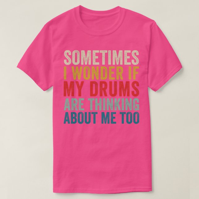 Funny Drummer Paradiddle Retro Drumming Drum Set T-Shirt (Design vorne)