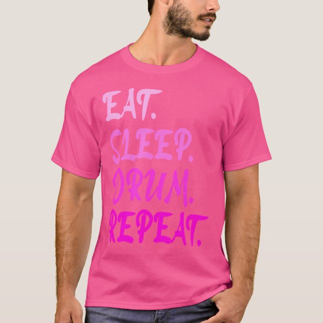 Funny Drummer Percussionist Drumming Eat Slelee Dr T-Shirt (Vorderseite)