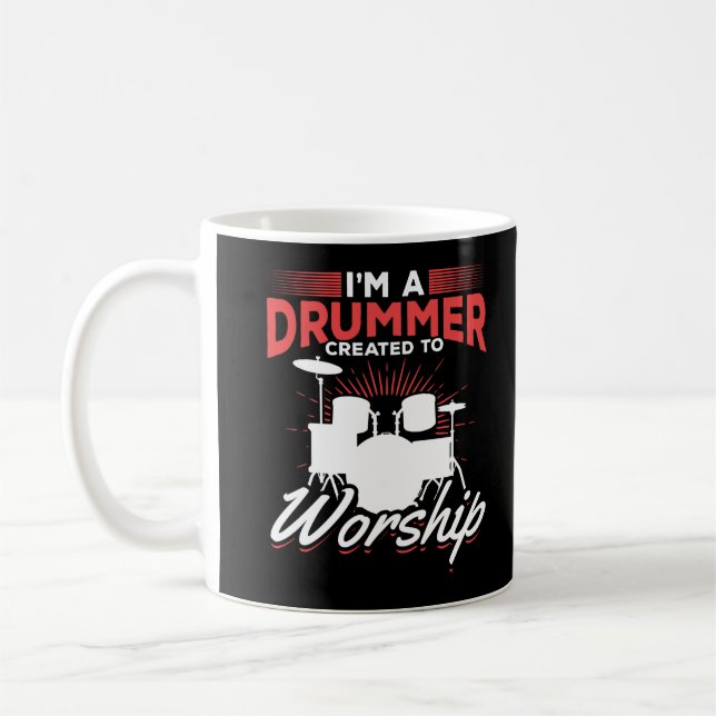 Funny Drummer Quote Drum Set Kaffeetasse (Links)
