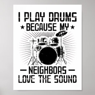 Funny Drummer Redewendungen   Musikergeschenke Poster