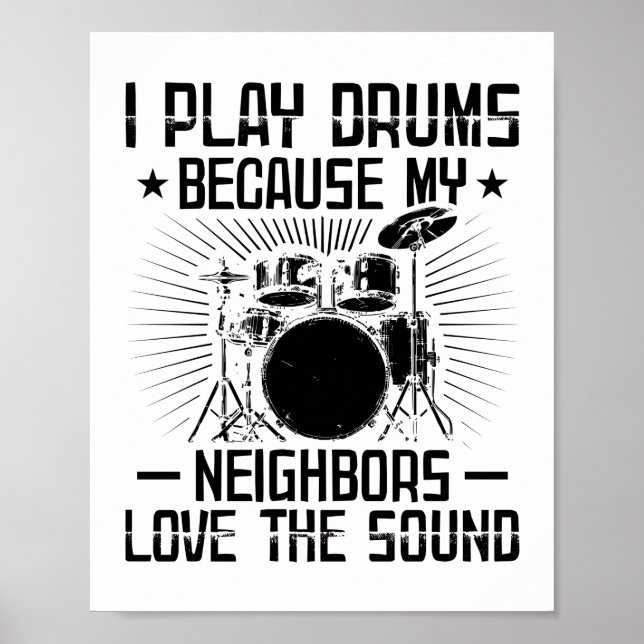 Funny Drummer Redewendungen | Musikergeschenke Poster (Vorne)