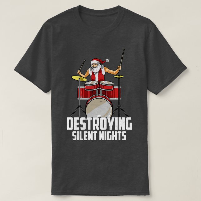 Funny Drummer Weihnachts Drum Set Drum Player Gesc T-Shirt (Design vorne)
