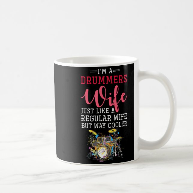 Funny Drummers Wife Valentines Day Gift Drums  Kaffeetasse (Rechts)