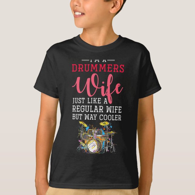 Funny Drummers Wife Valentines Day Gift Drums  T-Shirt (Vorderseite)