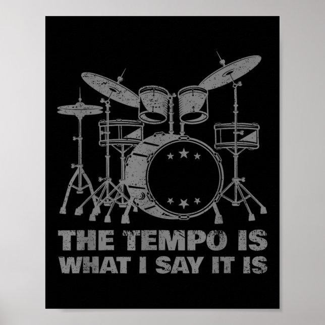 Funny Drumming Kunst für Männer Drumline Drum Set Poster (Vorne)