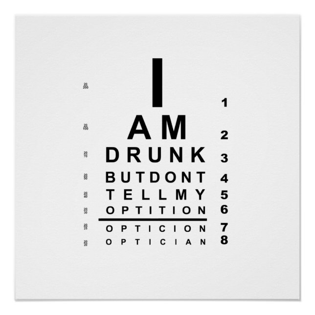 Funny drunk eye chart (Vorderseite)