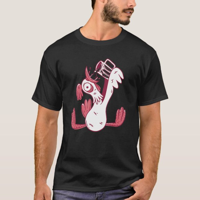 Funny Drunk Rooster For Feminist Dad Regulate Your T-Shirt (Vorderseite)