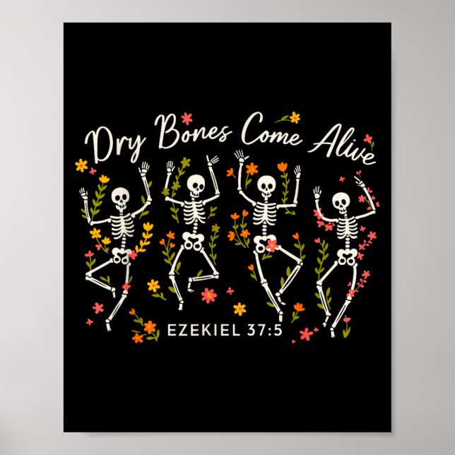 Funny Dry Bones Come Alive Ezekiel 37_5 Skeleton C Poster (Vorne)