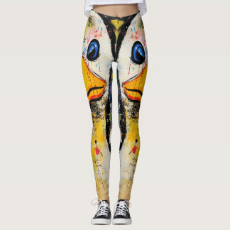 Funny Duck 90s Street Art Graffiti erschüttert Leggings