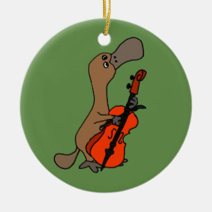 Funny Duck billed Platypus bei Cello Music Keramik Ornament