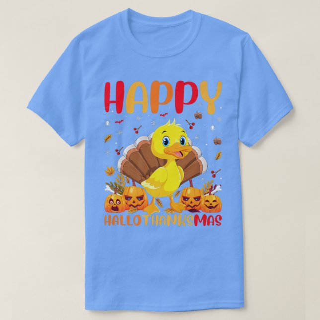 Funny Duck Bird Lover Happy Duck HelloThanksMas T-Shirt (Design vorne)