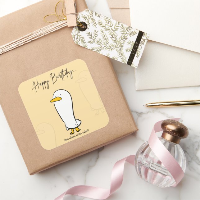 Funny Duck Birthday Sticker - Personalisiertes Ges (Schenken)